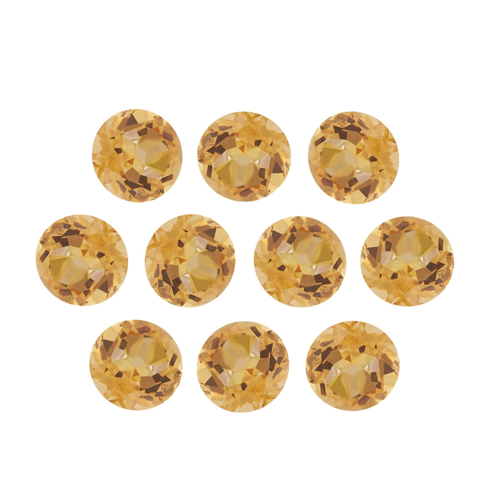 Lot of 10: 6 mm natural orange citrine, round cut | Sapphire Row · cut7