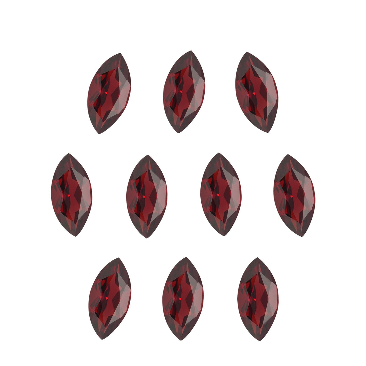 Lot of 10: 6x3 mm natural dark orange red mozambique garnet, marquise cut | Sapphire Row · cut7