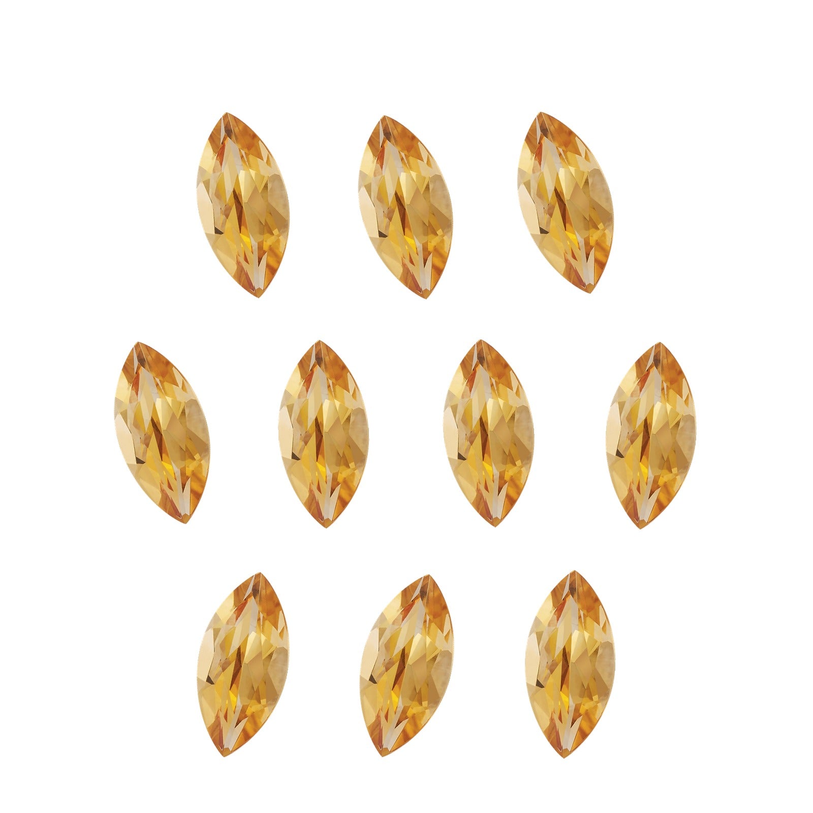 Lot of 10: 6x3 mm natural orange citrine, marquise cut | Sapphire Row · cut7