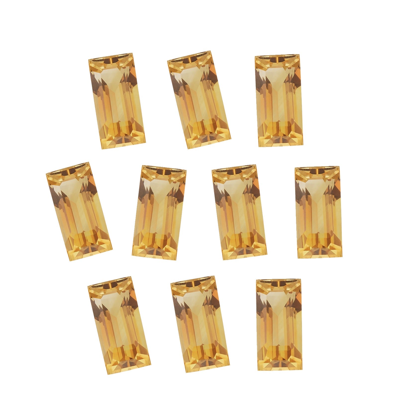 Lot of 10: 6x3 mm natural orange citrine, straight baguette cut | Sapphire Row · cut7