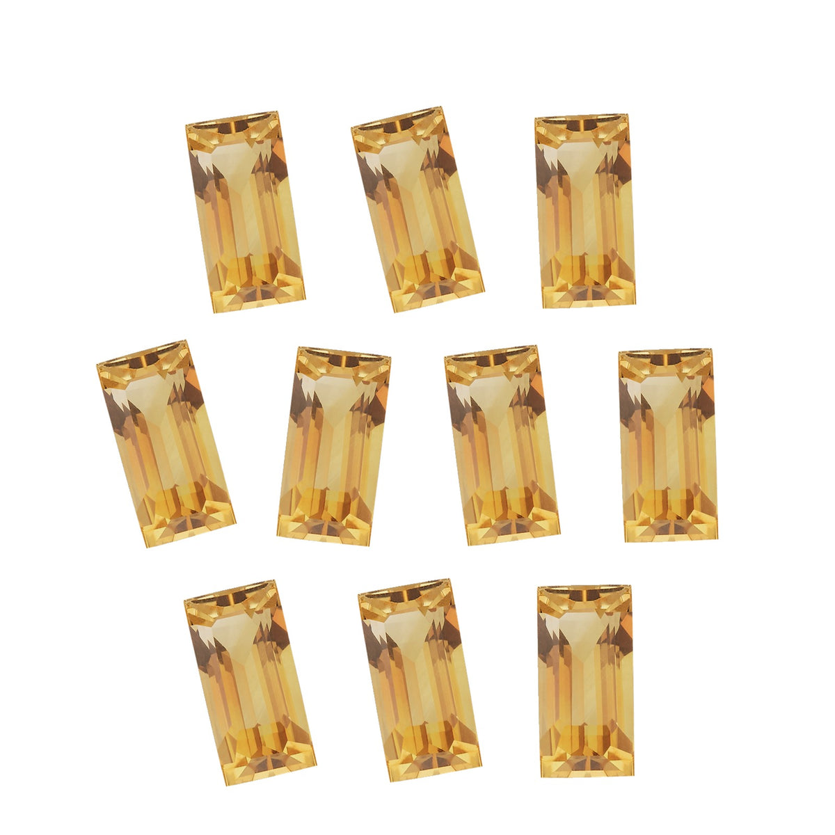 Lot of 10: 6x3 mm natural orange citrine, straight baguette cut | Sapphire Row · cut7