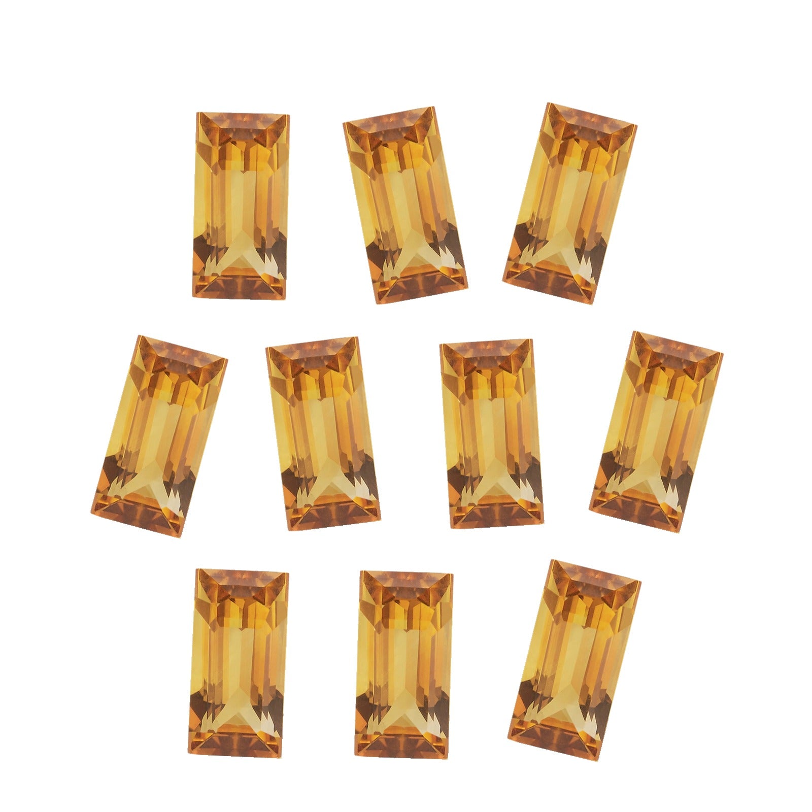 Lot of 10: 6x3 mm natural orange citrine, straight baguette cut | Sapphire Row · cut7