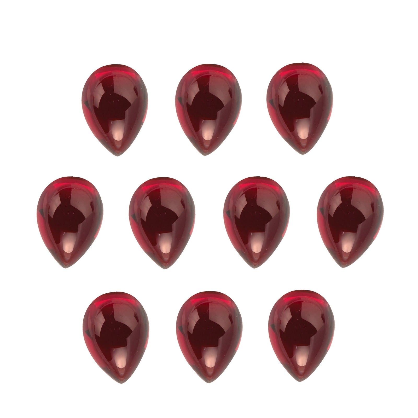 Lot of 10: 6x4 mm natural dark orange red mozambique garnet, pear cut | Sapphire Row · cut7
