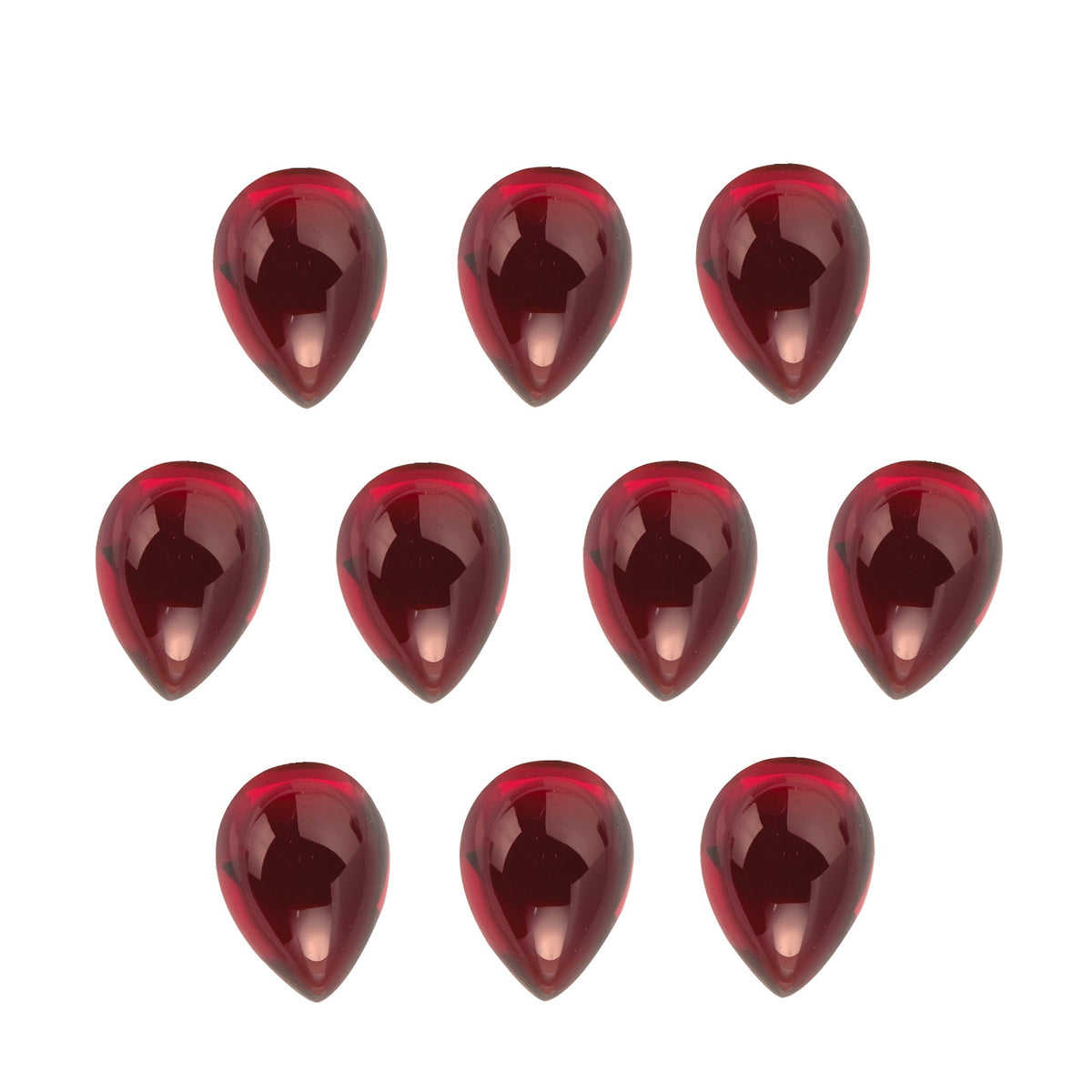 6x4 mm natural dark orange red mozambique garnet, pear cut | Sapphire Row · cut7