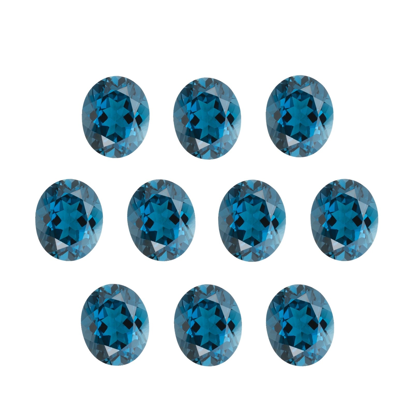6x4 mm natural london blue topaz, oval cut | Sapphire Row · cut7
