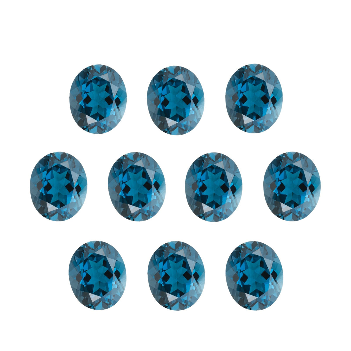 6x4 mm natural london blue topaz, oval cut | Sapphire Row · cut7