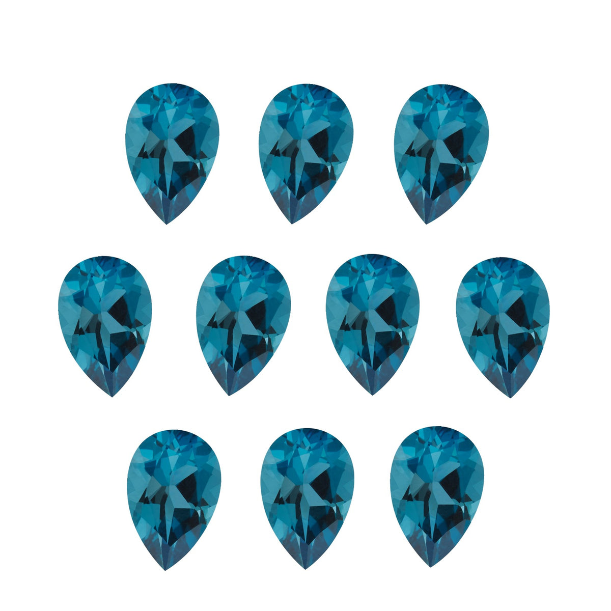 6x4 mm natural london blue topaz, pear cut | Sapphire Row · cut7