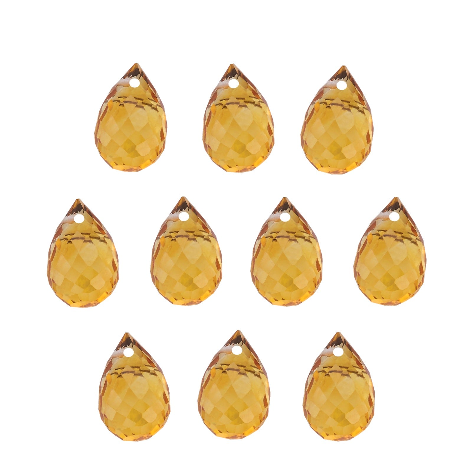 Lot of 10: 6x4 mm natural orange citrine, briolette cut | Sapphire Row · cut7
