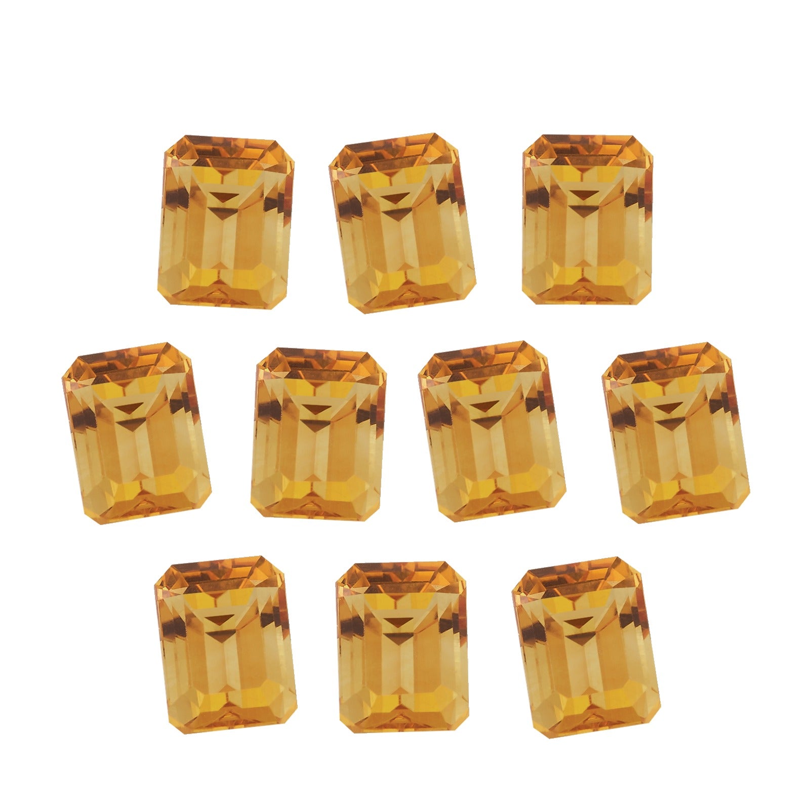 Lot of 10: 6x4 mm natural orange citrine, emerald cut | Sapphire Row · cut7