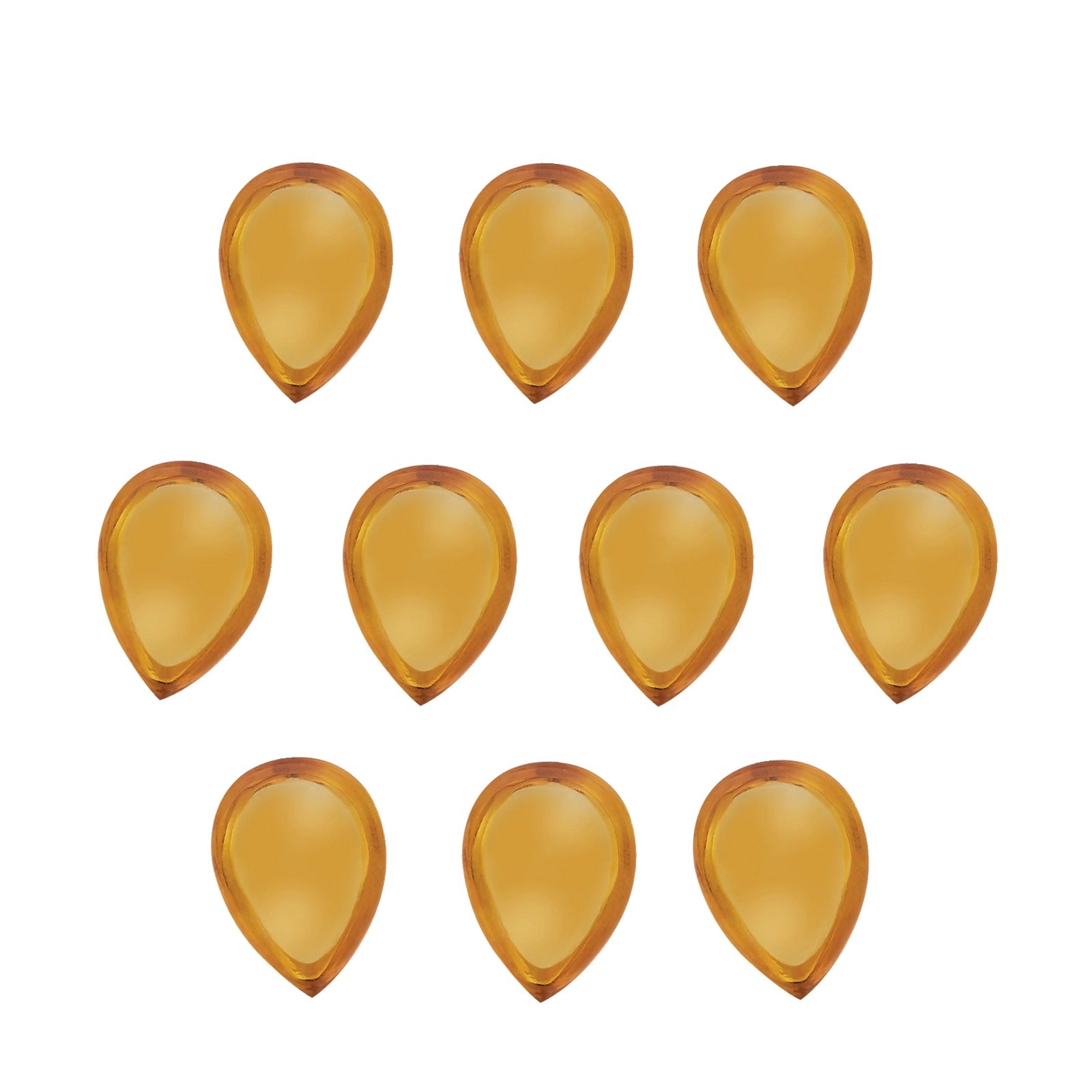 Lot of 10: 6x4 mm natural orange citrine, pear cut | Sapphire Row · cut7