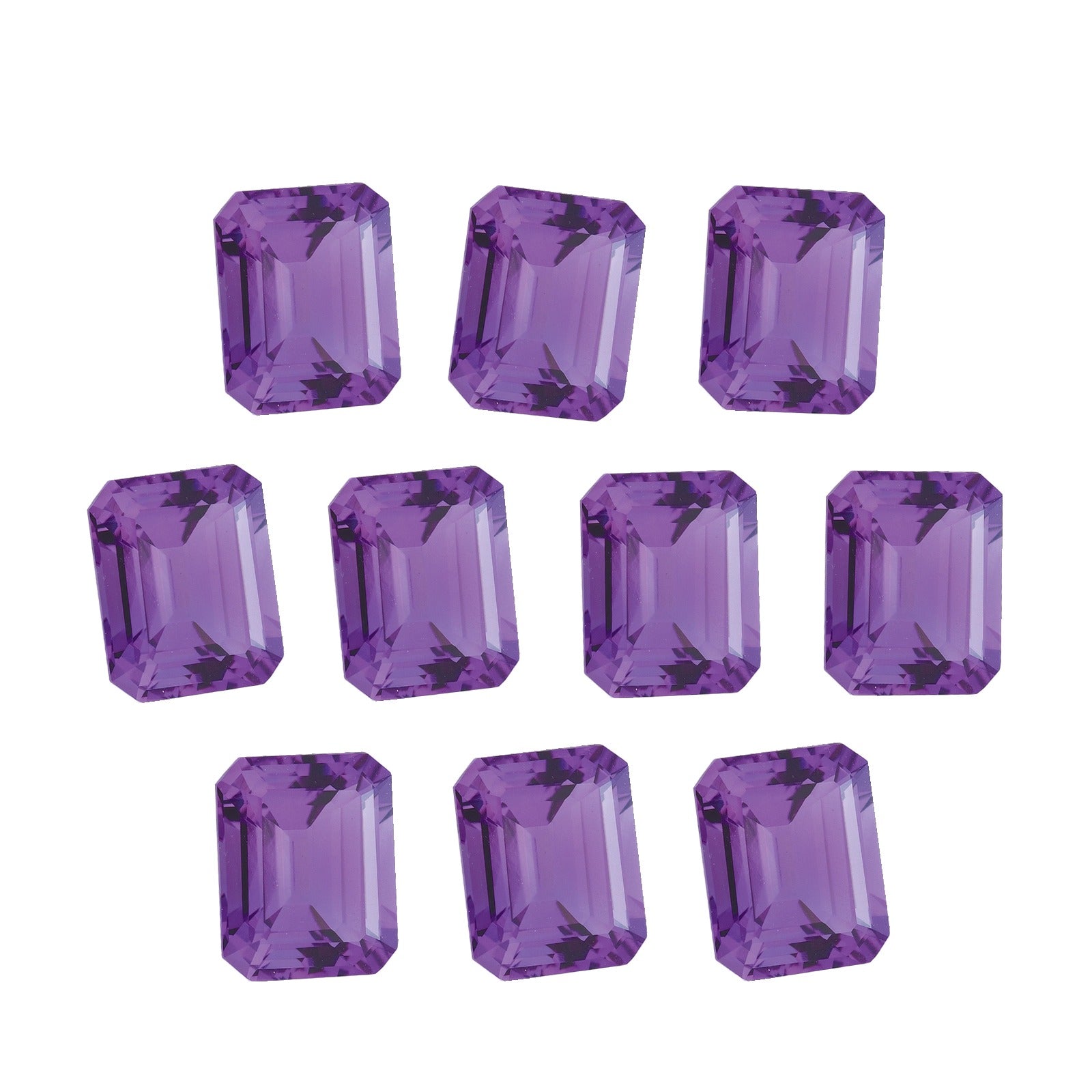Lot of 10: 6x4 mm natural purple amethyst, emerald cut | Sapphire Row · cut7