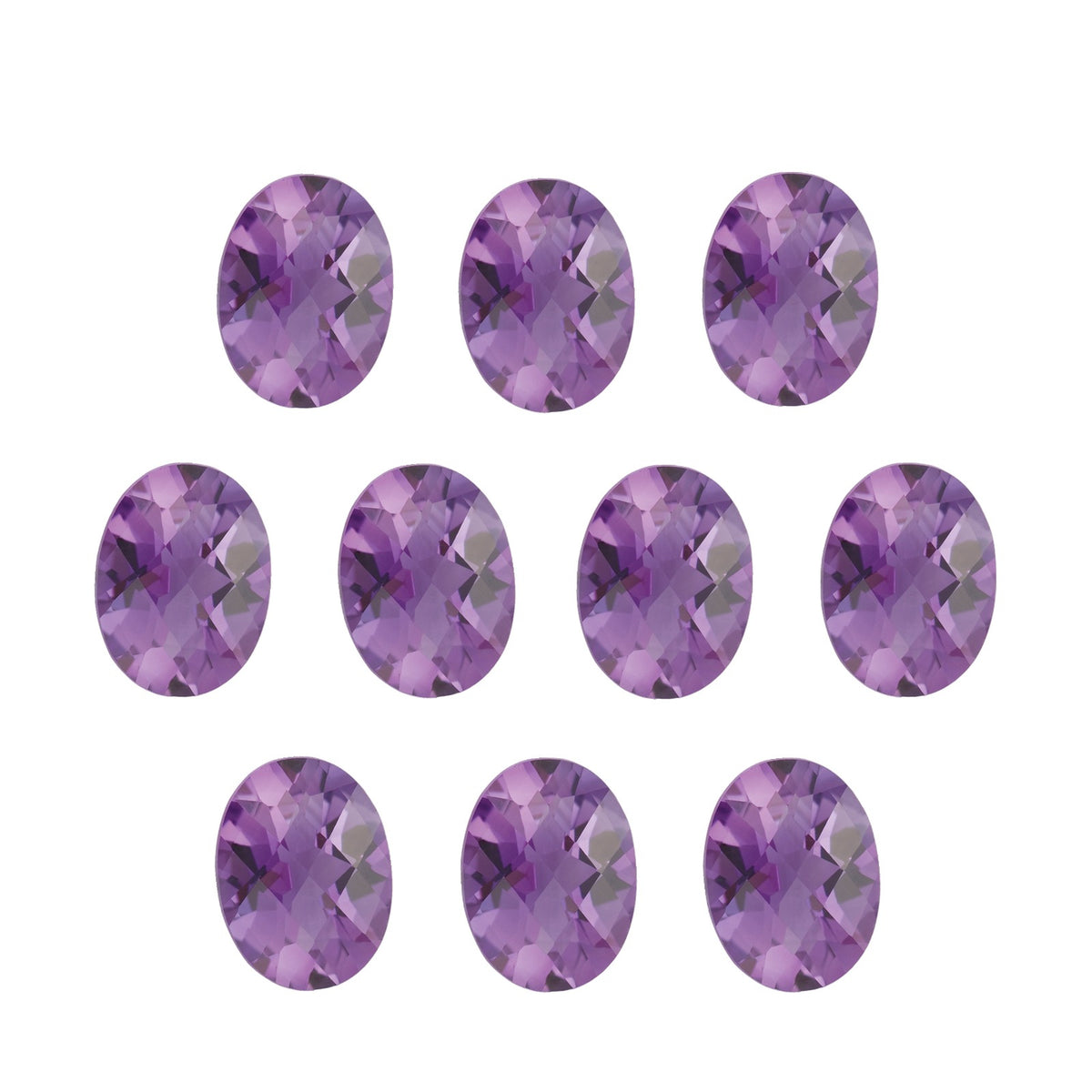 6x4 mm natural purple amethyst, oval cut | Sapphire Row · cut7