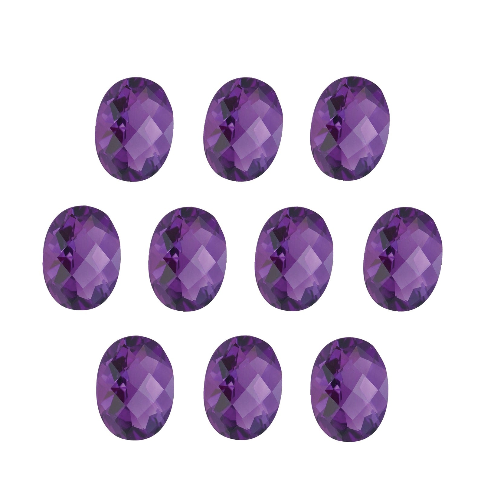 6x4 mm natural purple amethyst, oval cut | Sapphire Row · cut7