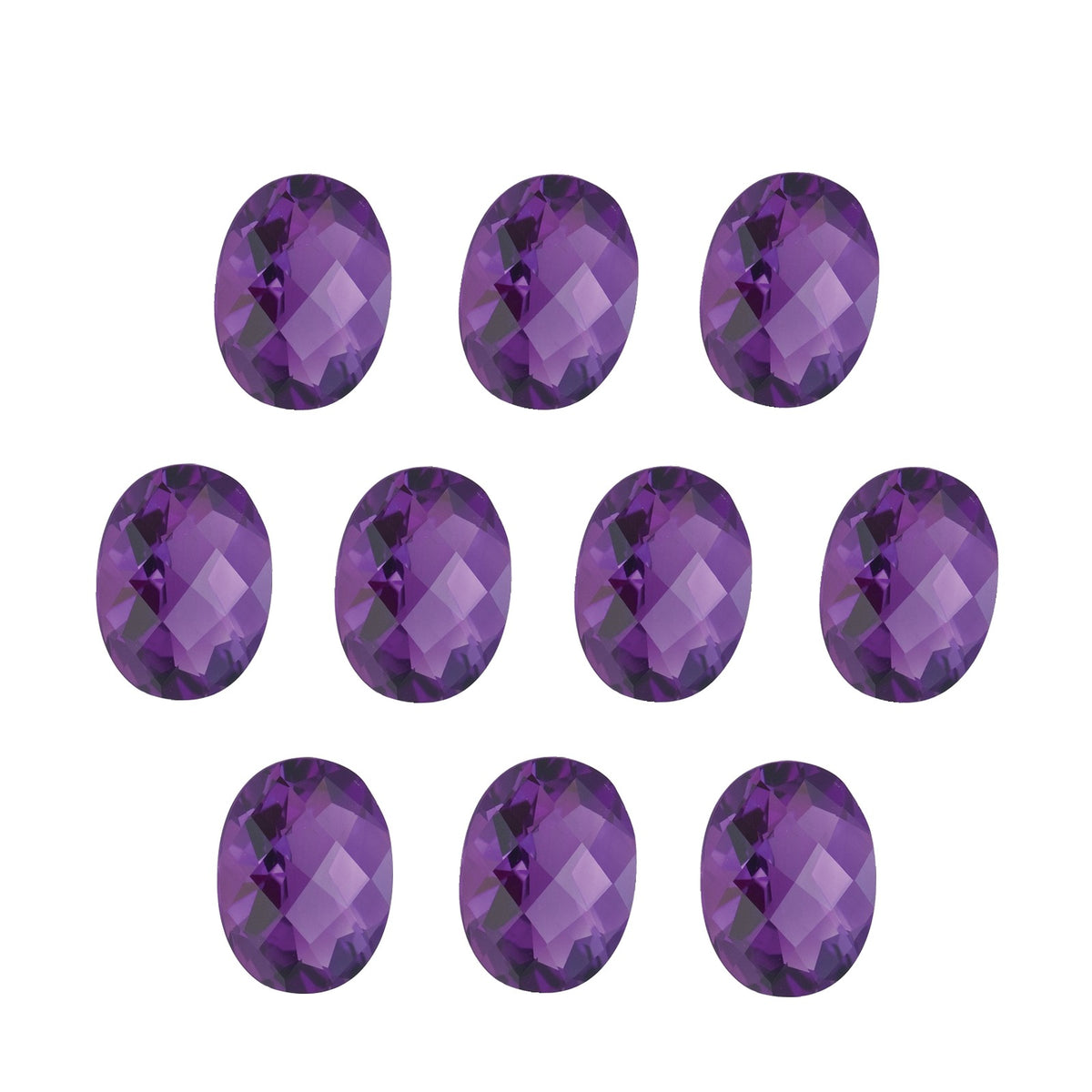6x4 mm natural purple amethyst, oval cut | Sapphire Row · cut7