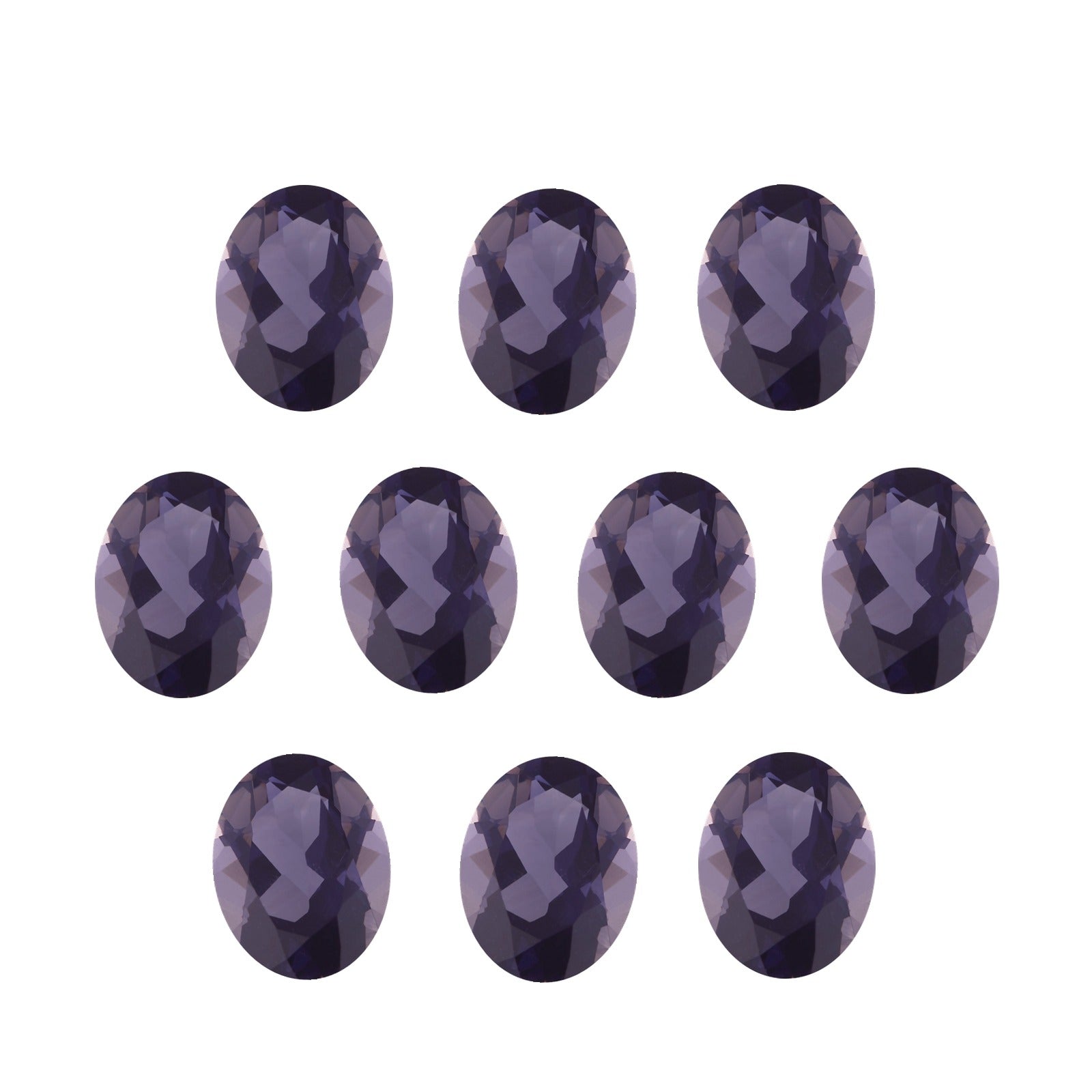 Lot of 10: 6x4 mm natural purple iolite, oval cut | Sapphire Row · cut7