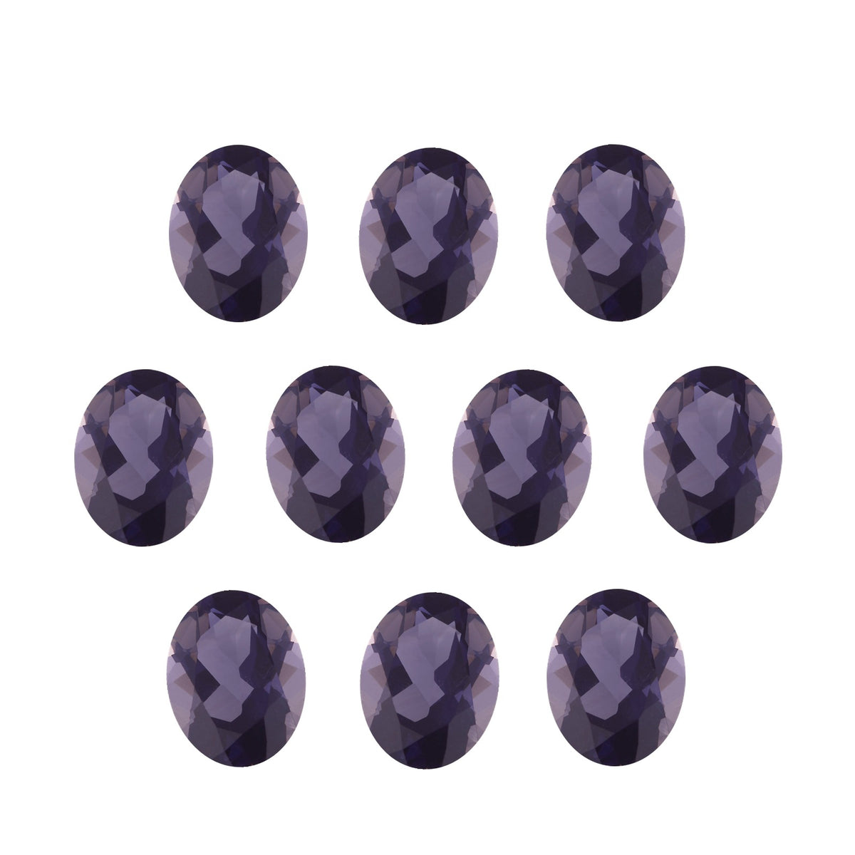 Lot of 10: 6x4 mm natural purple iolite, oval cut | Sapphire Row · cut7