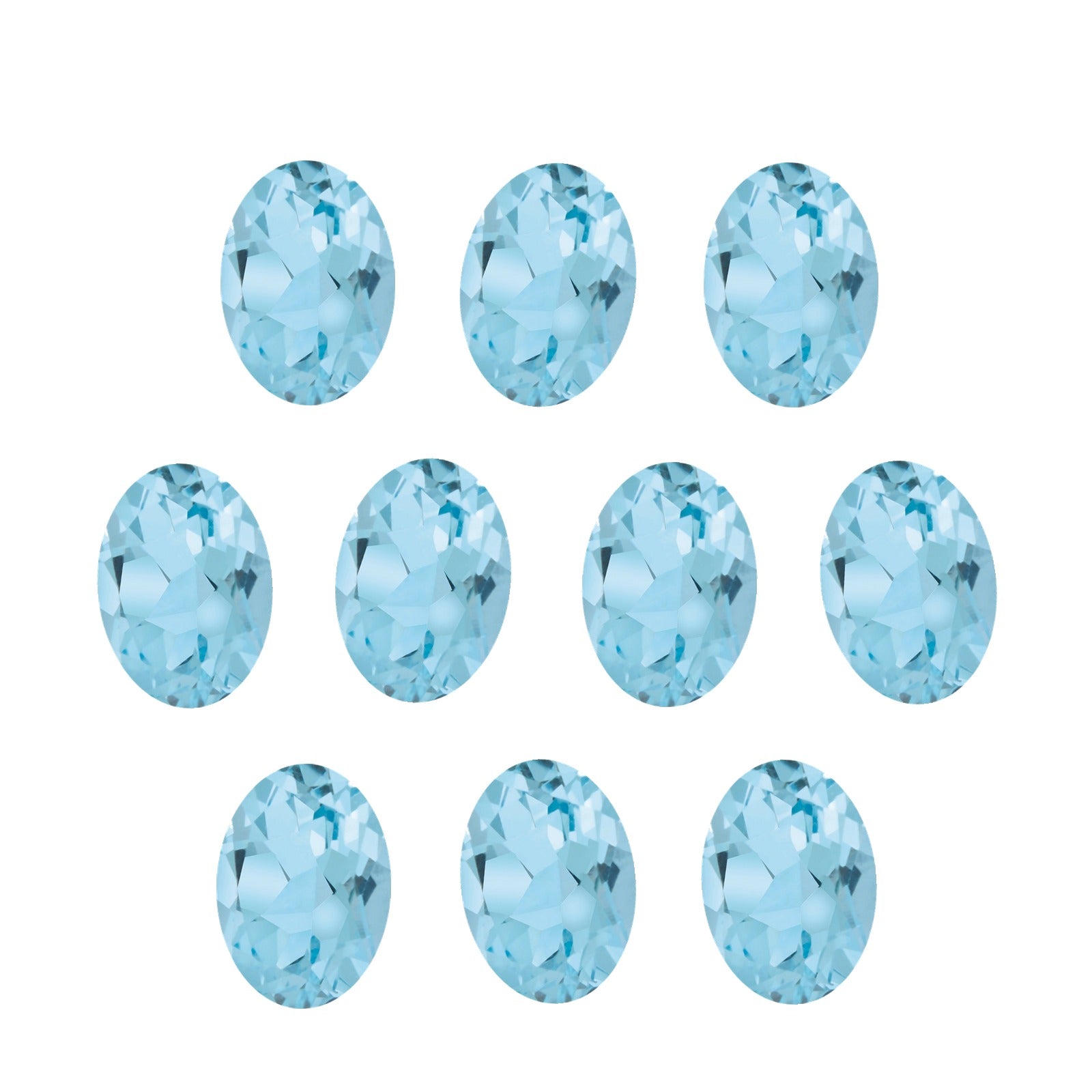 6x4 mm natural sky blue topaz, oval cut | Sapphire Row · cut7