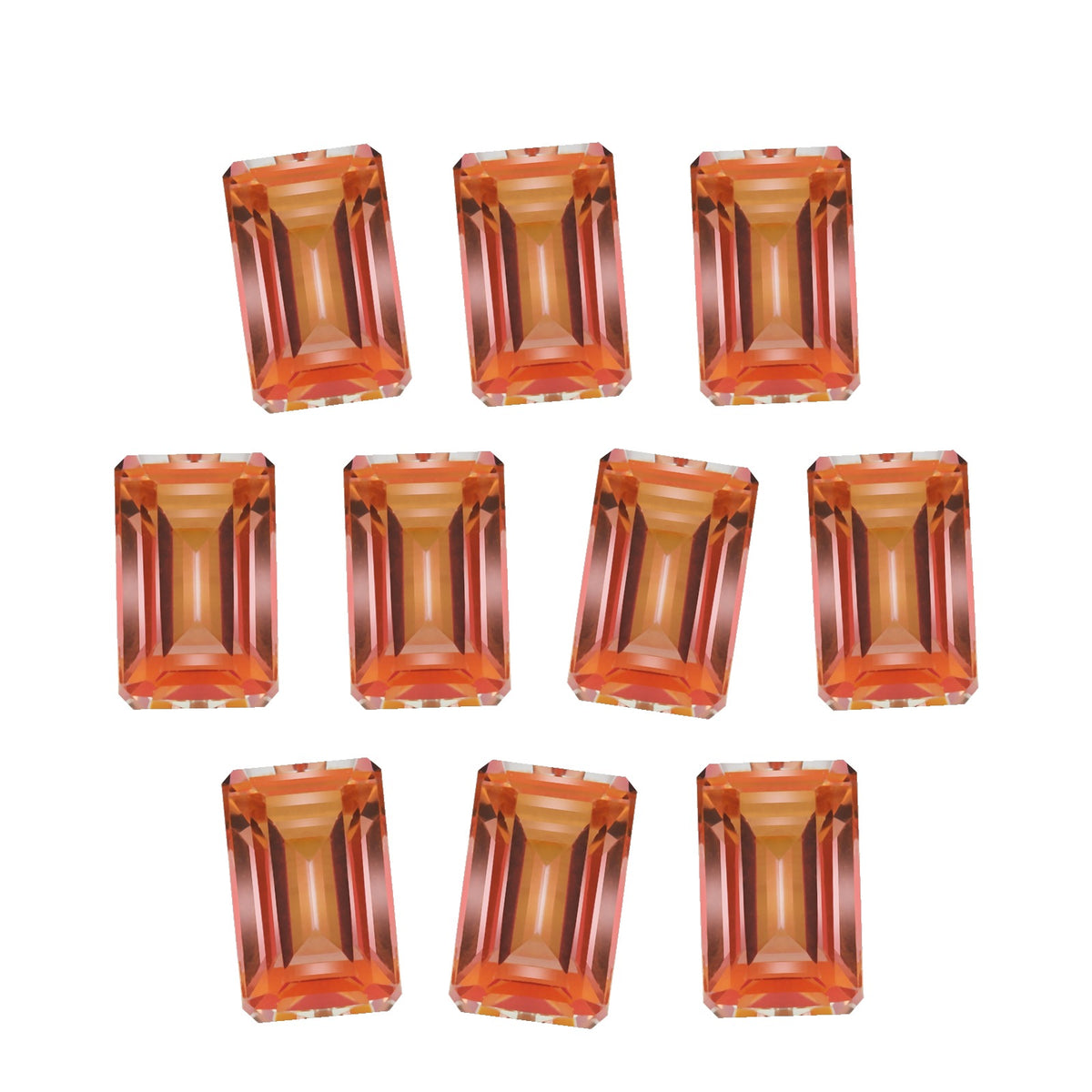 Lot of 10: 6x4 mm natural sunrise mystic topaz, emerald cut | Sapphire Row · cut7