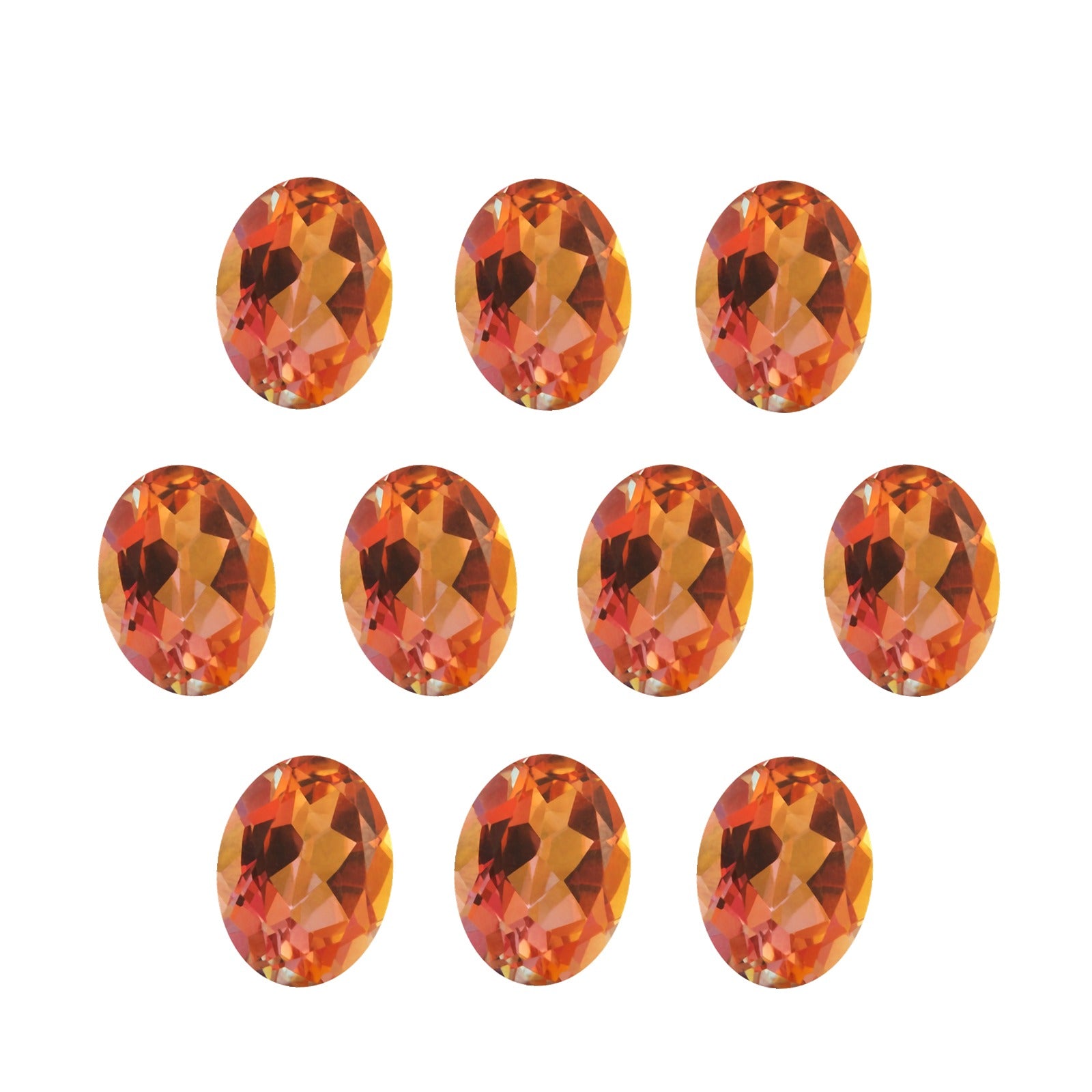 Lot of 10: 6x4 mm natural sunrise mystic topaz, oval cut | Sapphire Row · cut7