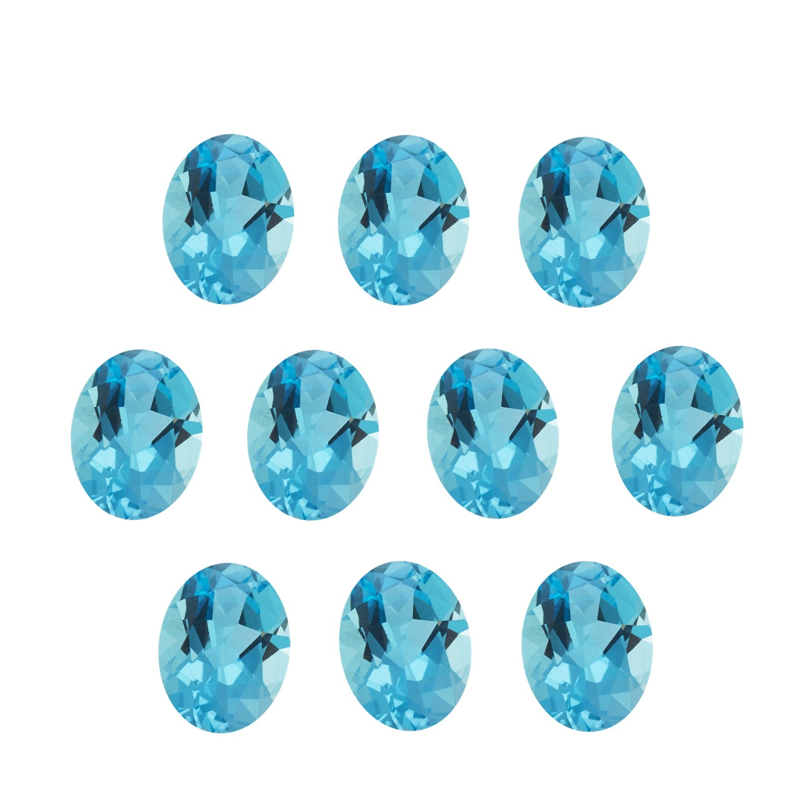 6x4 mm natural swiss blue topaz, oval cut | Sapphire Row · cut7