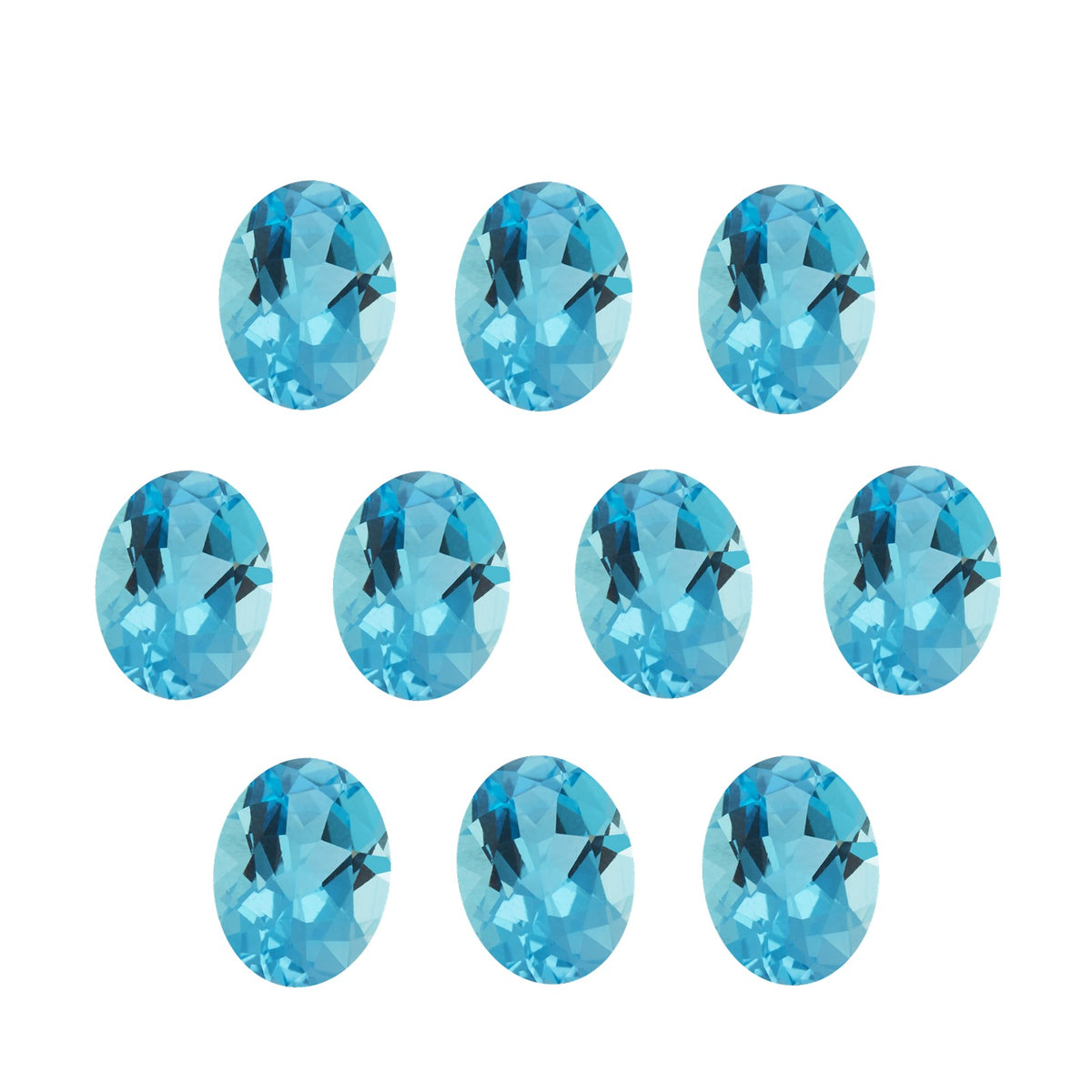 6x4 mm natural swiss blue topaz, oval cut | Sapphire Row · cut7