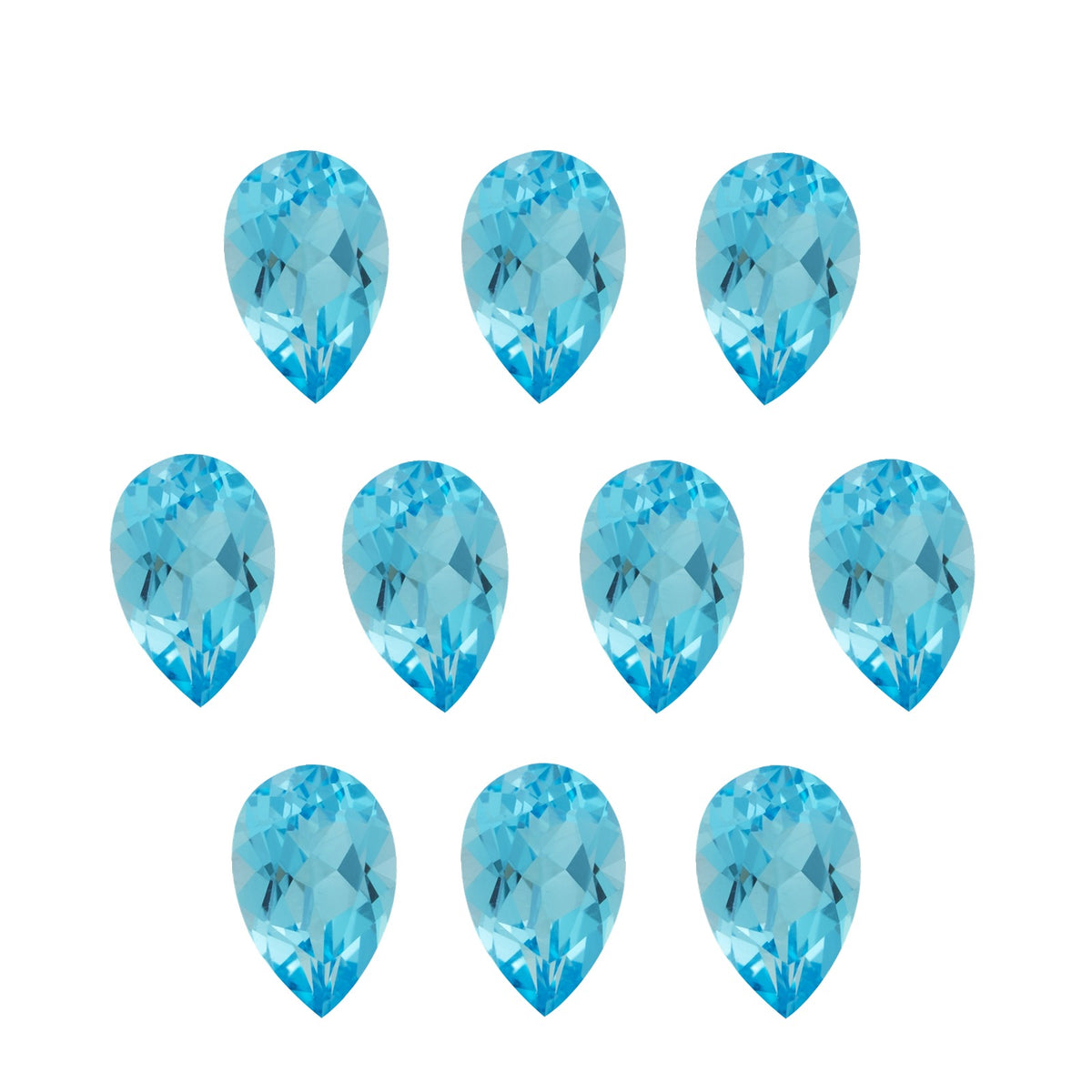 6x4 mm natural swiss blue topaz, pear cut | Sapphire Row · cut7
