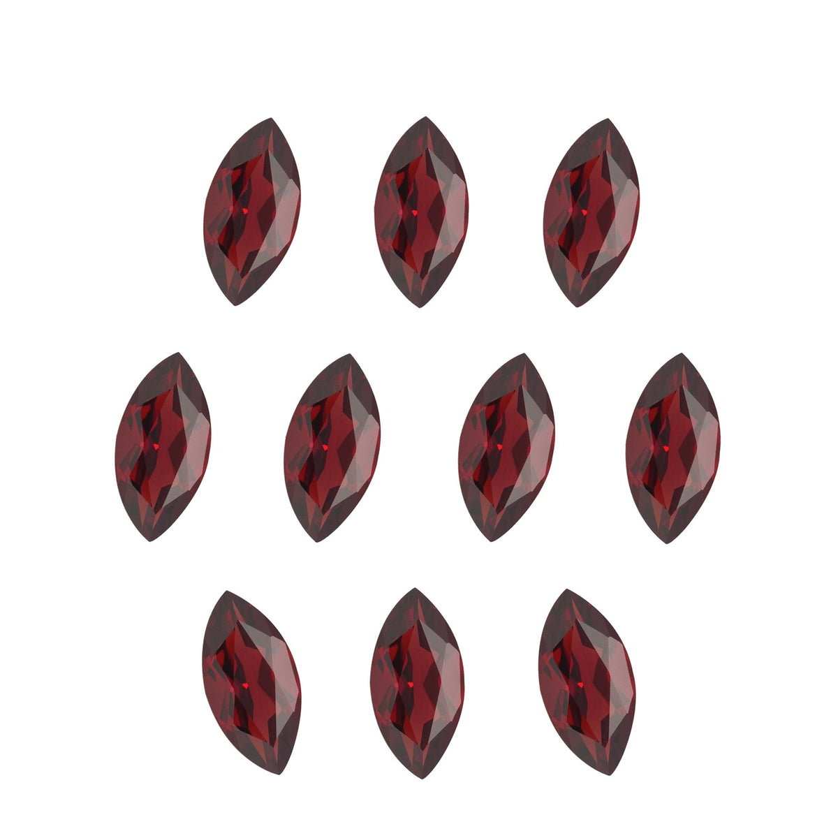 Lot of 10: 7x3.5 mm natural dark orange red mozambique garnet, marquise cut | Sapphire Row · cut7