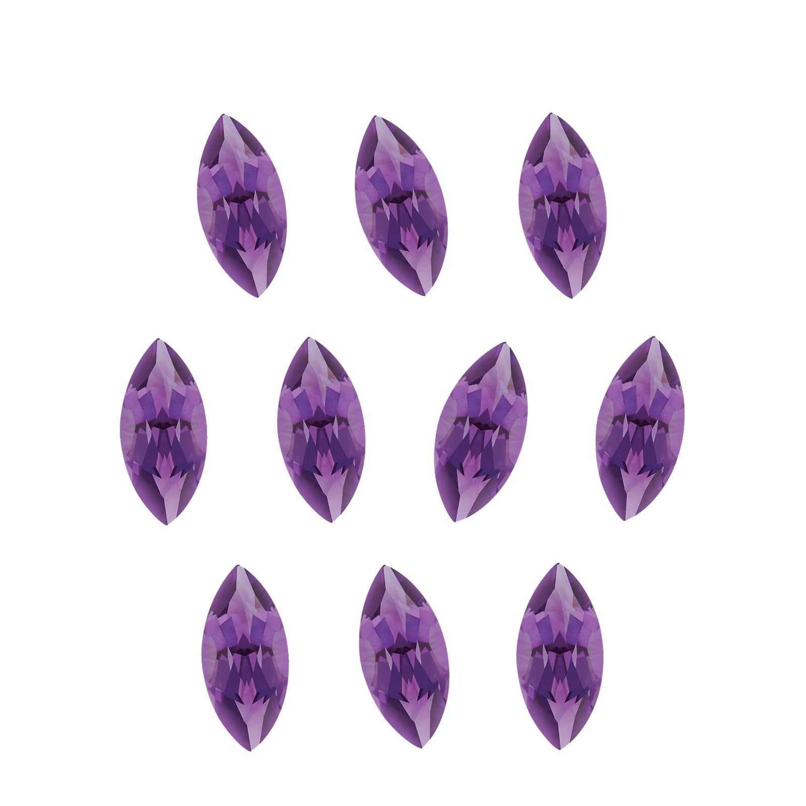 Lot of 10: 7x3.5 mm natural purple amethyst, marquise cut | Sapphire Row · cut7