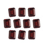 Lot of 10: 7x5 mm natural dark orange red mozambique garnet, emerald cut | Sapphire Row · cut7