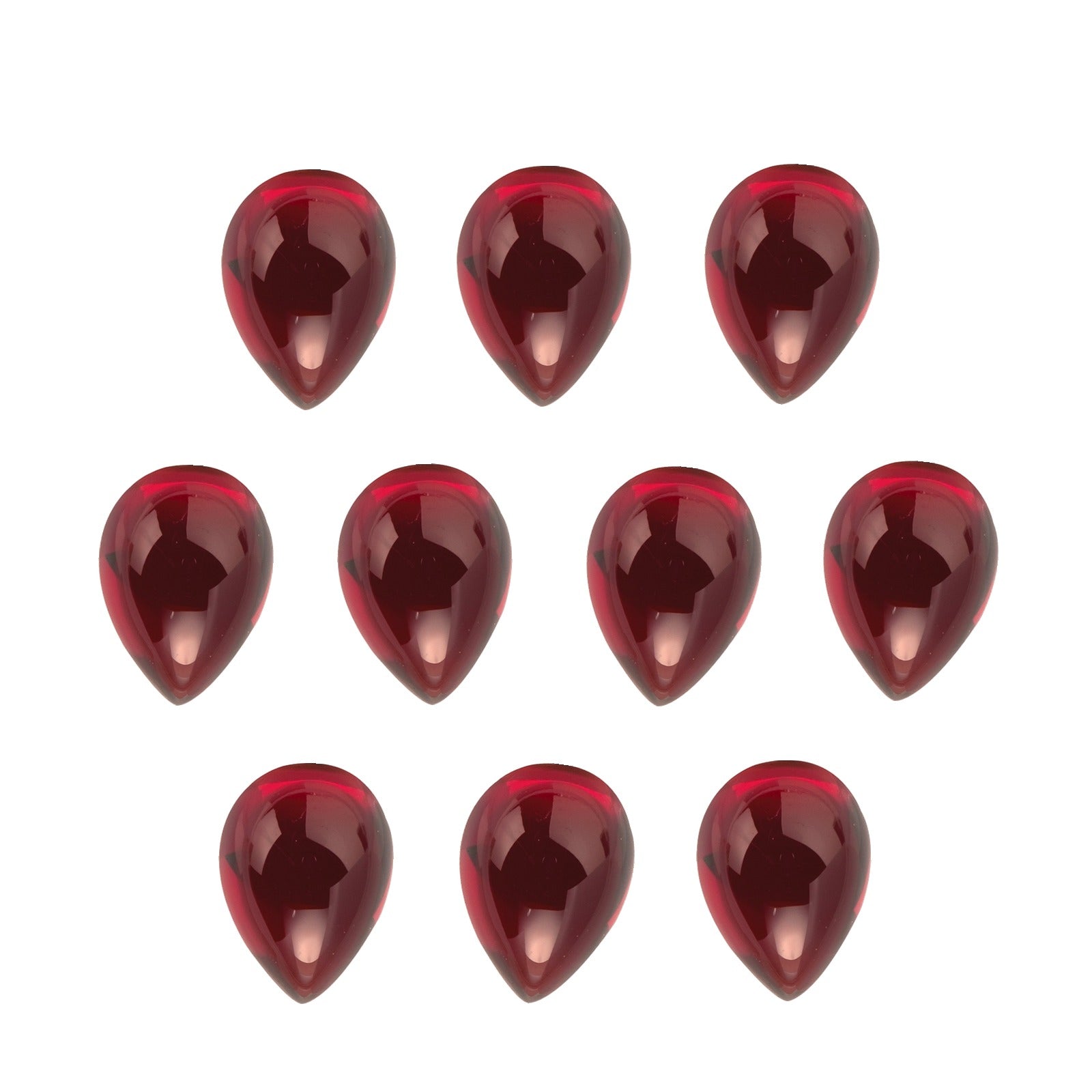 Lot of 10: 7x5 mm natural dark orange red mozambique garnet, pear cut | Sapphire Row · cut7