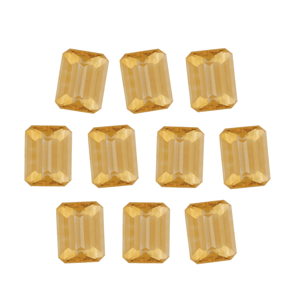Lot of 10: 7x5 mm natural orange citrine, emerald cut | Sapphire Row · cut7
