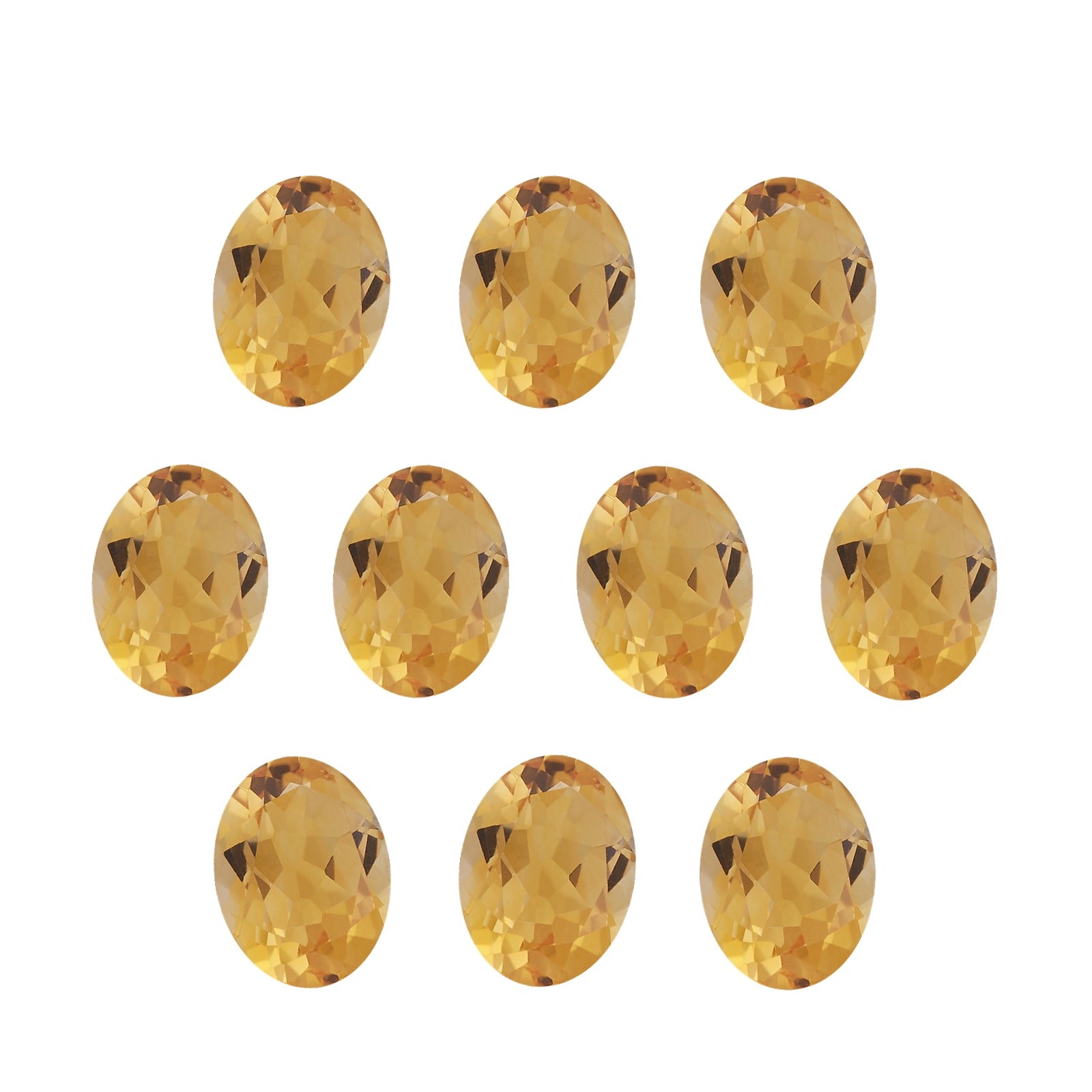 Lot of 10: 7x5 mm natural orange citrine, oval cut | Sapphire Row · cut7