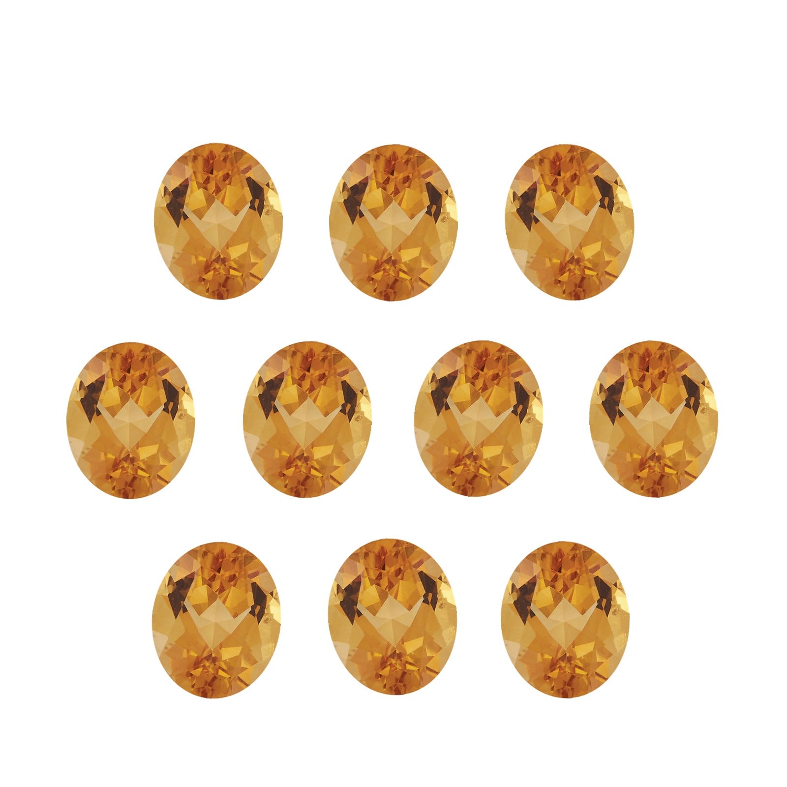 Lot of 10: 7x5 mm natural orange citrine, oval cut | Sapphire Row · cut7