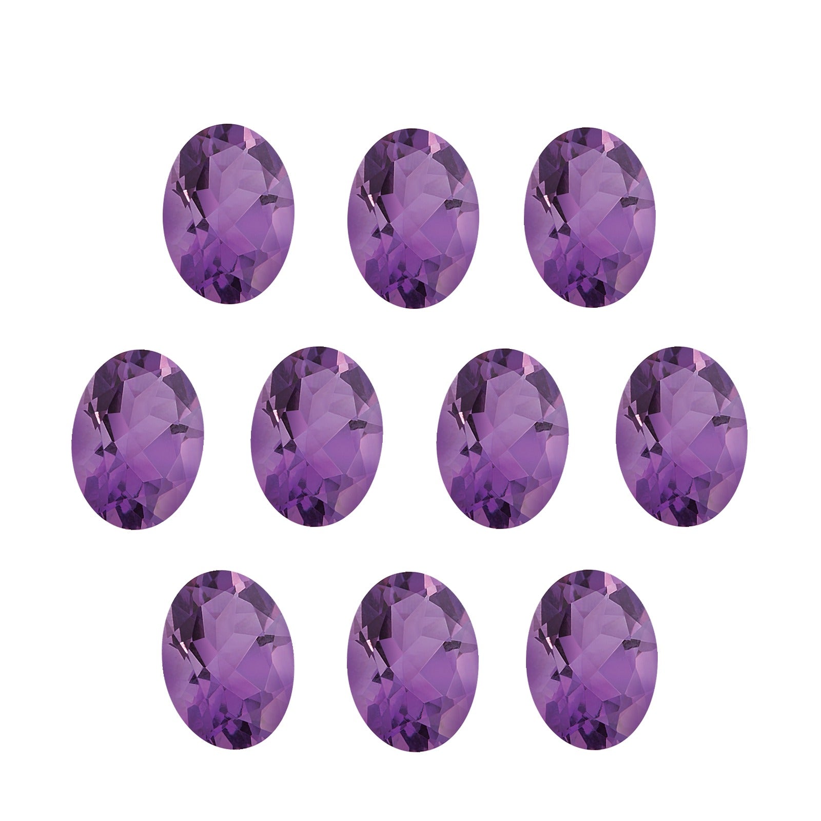 Lot of 10: 7x5 mm natural purple amethyst, oval cut | Sapphire Row · cut7