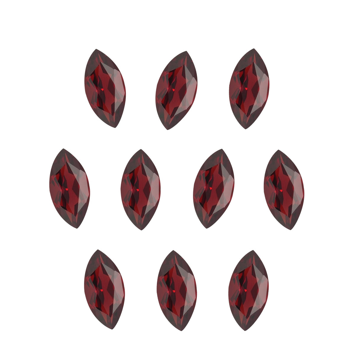 Lot of 10: 8x4 mm natural dark orange red mozambique garnet, marquise cut | Sapphire Row · cut7