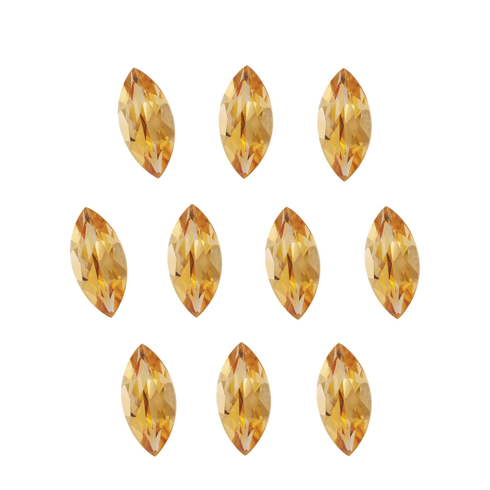 Lot of 10: 8x4 mm natural orange citrine, marquise cut | Sapphire Row · cut7