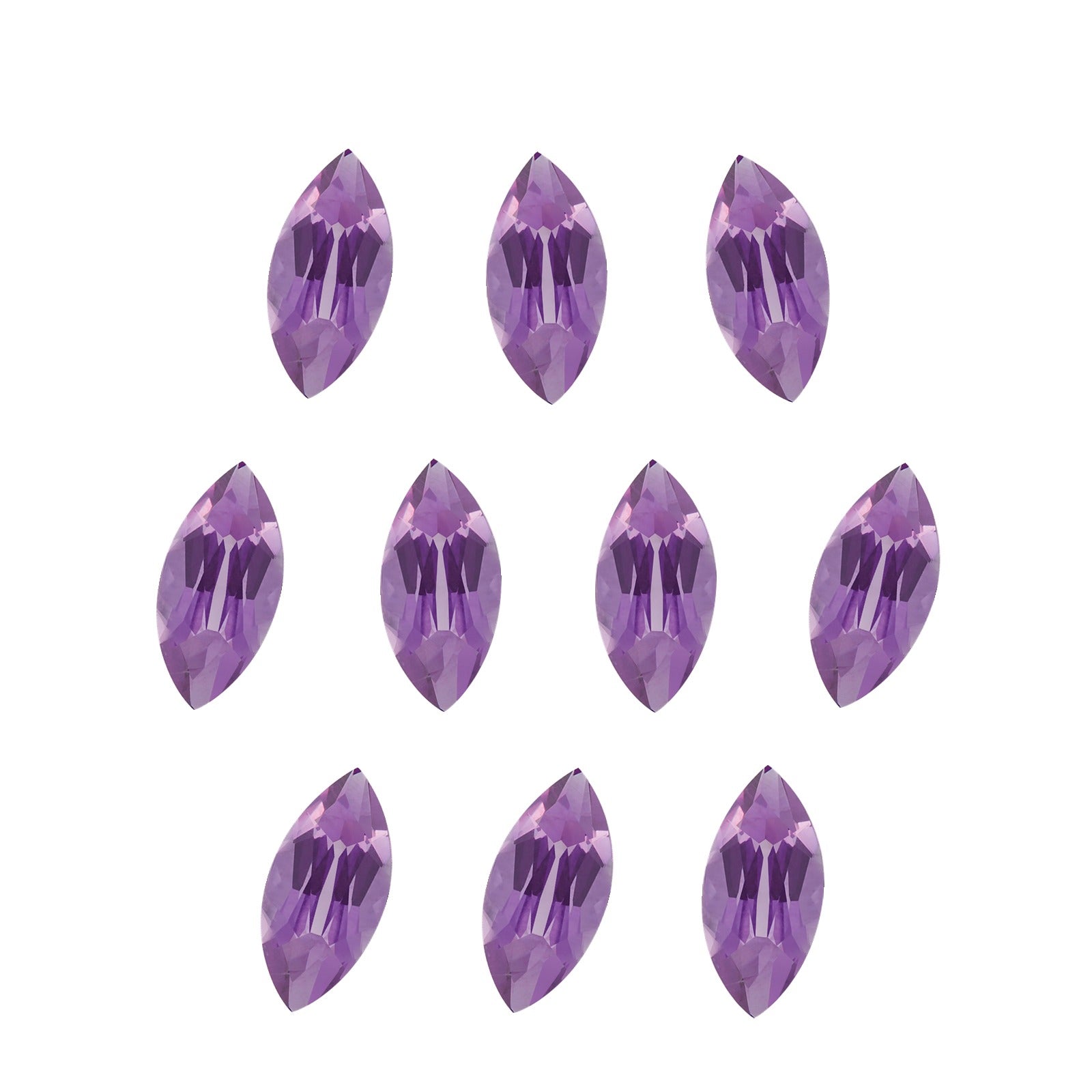 Lot of 10: 8x4 mm natural purple amethyst, marquise cut | Sapphire Row · cut7