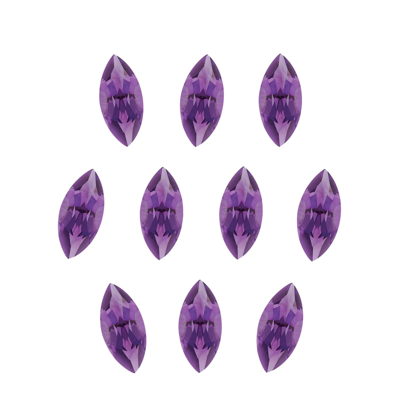 Lot of 10: 8x4 mm natural purple amethyst, marquise cut | Sapphire Row · cut7