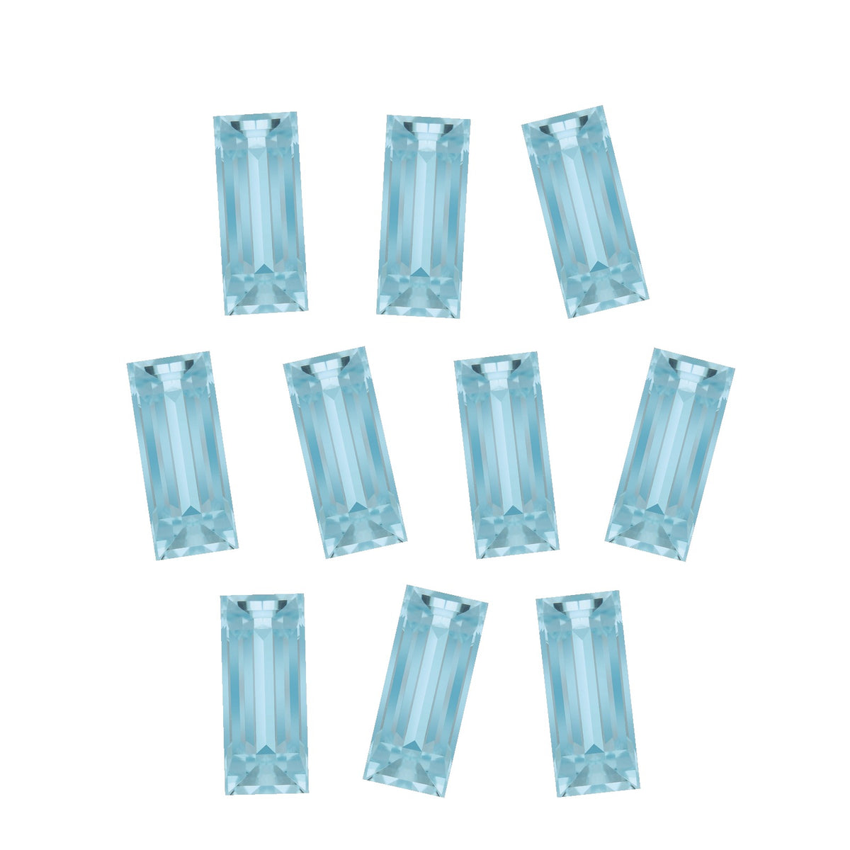 8x4 mm natural sky blue topaz, straight baguette cut | Sapphire Row · cut7