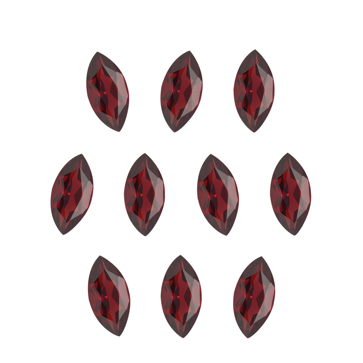 Lot of 10: 9x4.5 mm natural dark orange red mozambique garnet, marquise cut | Sapphire Row · cut7
