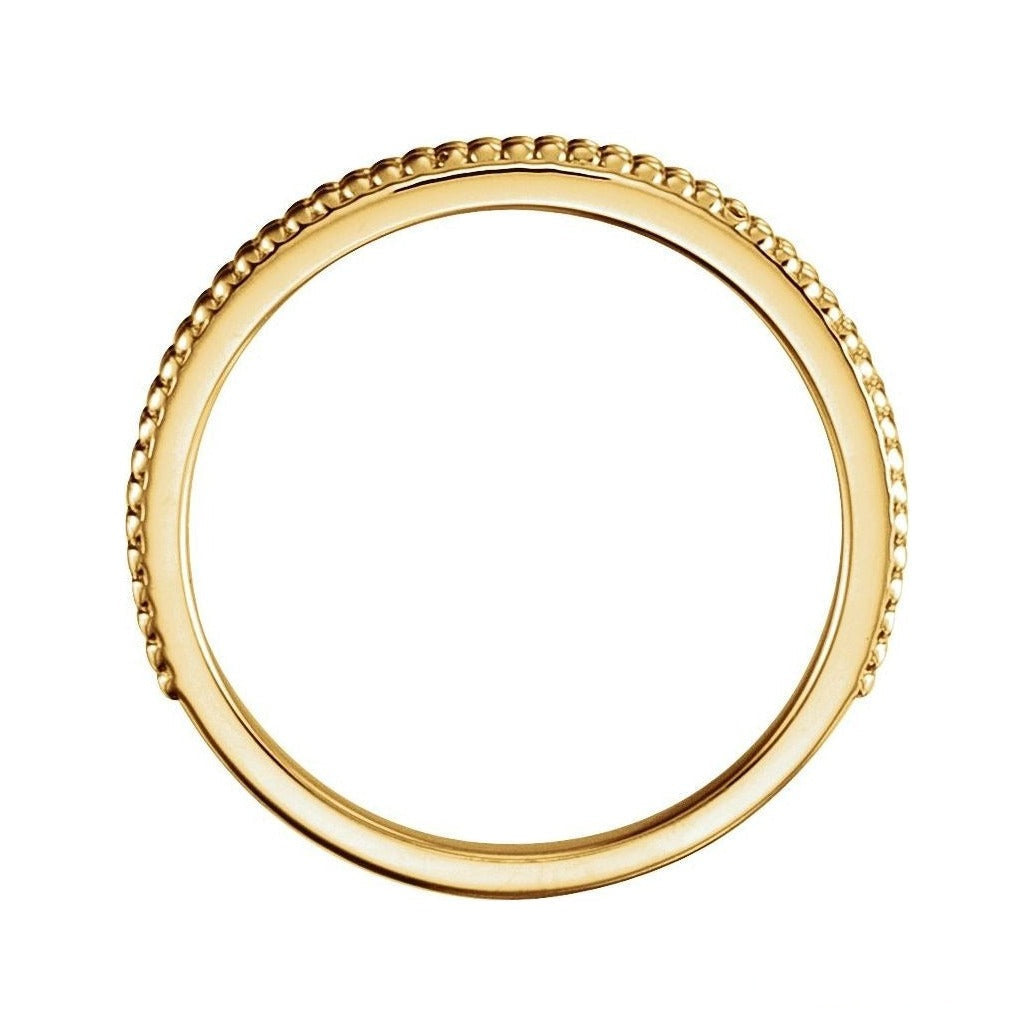 Milgrain Stacking Ring in 14K yellow gold, alternate view