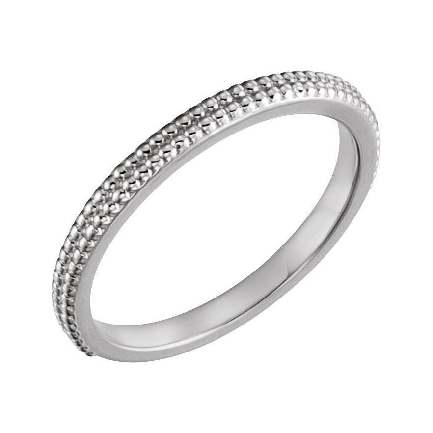 Milgrain Stacking Ring in 14K white gold