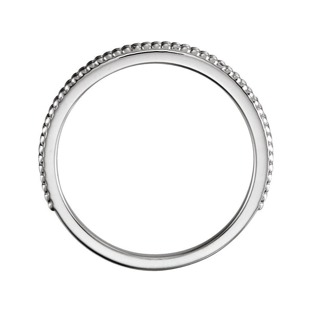 Milgrain Stacking Ring in 14K white gold, alternate view