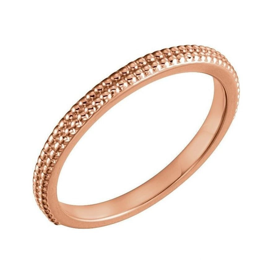 Milgrain Stacking Ring in 14K rose gold