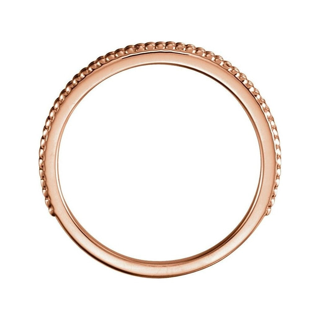 Milgrain Stacking Ring in 14K rose gold, alternate view