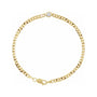 Natural Bezel-Set Gemstone Curb Bracelet in Diamond, Yellow Gold