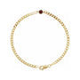Natural Bezel-Set Gemstone Curb Bracelet in Mozambique Garnet, Yellow Gold