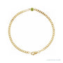 Natural Bezel-Set Gemstone Curb Bracelet in Peridot, Yellow Gold