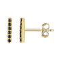 Natural Black Diamond Pavé Bar Earrings in 14K yellow gold