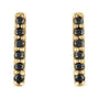 Natural Black Diamond Pavé Bar Earrings in 14K yellow gold, alternate view